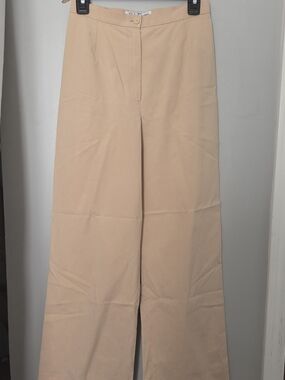 Salvatore Ferragamo Wide Leg Beige Trousers Size 6 Womens